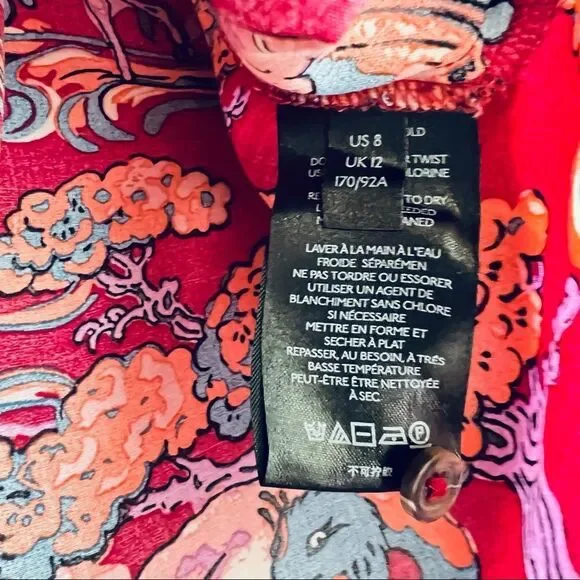 Anthropologie Maeve Darla Buttondown Shirt Vibrant Trees and Birds Size 8 - Picture 11 of 12